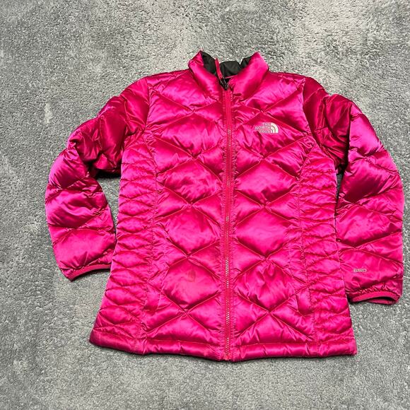 The North Face Coat Kids Youth Large 14-16 Pink 550 Down Puffer Jacket - Picture 1 of 12